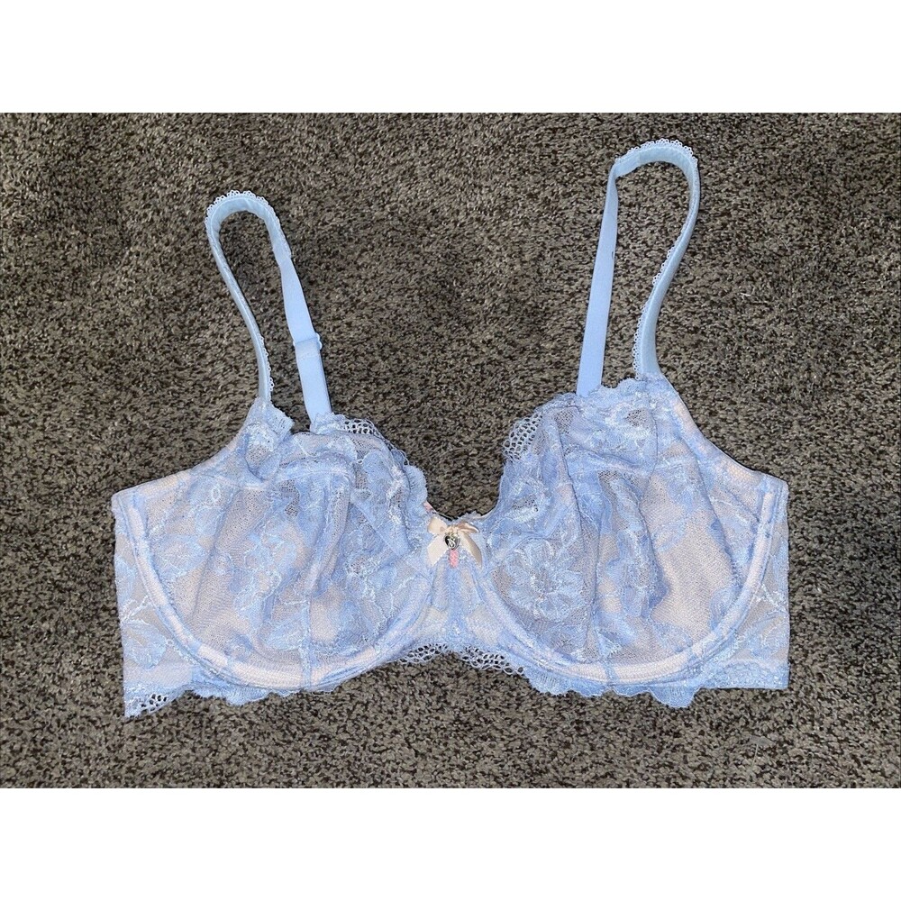 Victoria’s Secret Body By Victoria Blue Unlined Lace Demi Size 36 DD